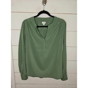 J Crew medium green 2 button flowy tunic